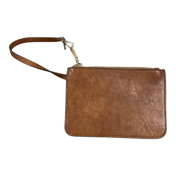 🧡 5 for $25 🧡 Brown Leather Wristlet - Picture 1 of 3